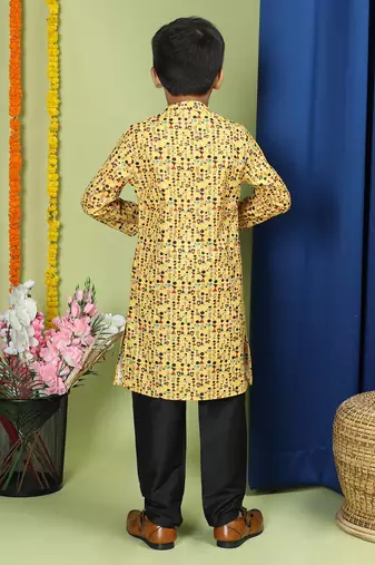 Tabard Cotton Full Sleeve Regular Fit Printed Kurta For Boys