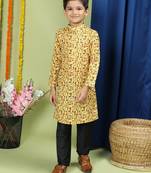 Tabard Cotton Full Sleeve Regular Fit Printed Kurta For Boys