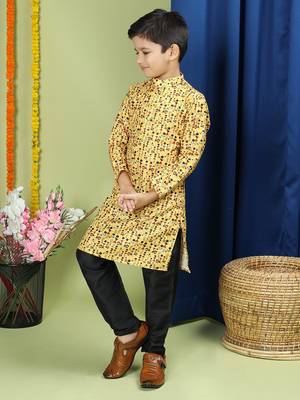 Tabard Cotton Full Sleeve Regular Fit Printed Kurta For Boys 4