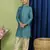 Tabard Cotton Full Sleeve Regular Fit Chikankari Embroidery Green Kurta For Kids