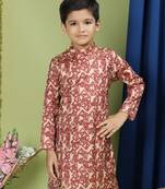 Tabard Cotton Full Sleeve Regular Fit Printed Kurta For Boys