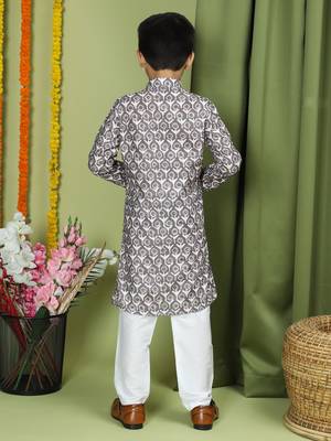 Tabard Cotton Full Sleeve Regular Fit Printed Kurta For Boys 2