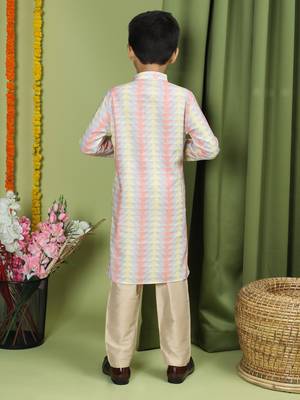 Tabard Cotton Full Sleeve Regular Fit Printed Kurta For Boys 3