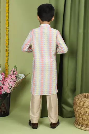 Tabard Cotton Full Sleeve Regular Fit Printed Kurta For Boys