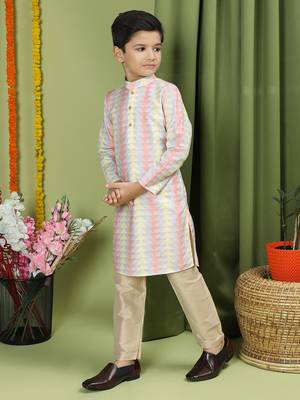Tabard Cotton Full Sleeve Regular Fit Printed Kurta For Boys 5
