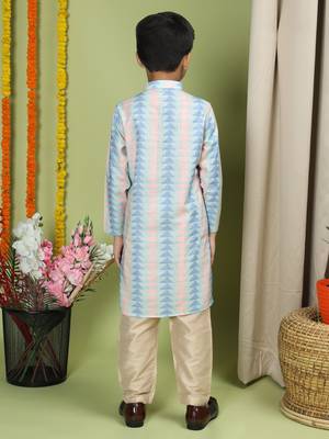 Tabard Cotton Full Sleeve Regular Fit Printed Kurta For Boys 3