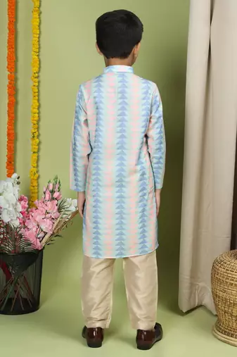 Tabard Cotton Full Sleeve Regular Fit Printed Kurta For Boys