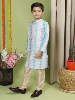 Tabard Cotton Full Sleeve Regular Fit Printed Kurta For Boys 1