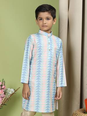 Tabard Cotton Full Sleeve Regular Fit Printed Kurta For Boys 5