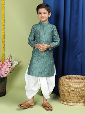 Tabard Cotton Full Sleeve Regular Fit Printed Kurta For Boys 1