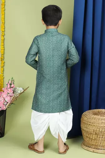 Tabard Cotton Full Sleeve Regular Fit Printed Kurta For Boys