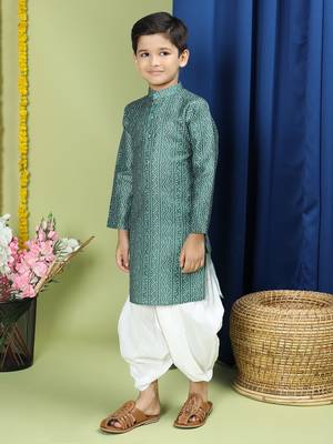 Tabard Cotton Full Sleeve Regular Fit Printed Kurta For Boys 3