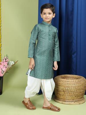 Tabard Cotton Full Sleeve Regular Fit Printed Kurta For Boys 5