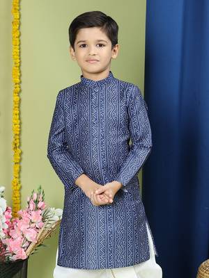 Tabard Cotton Full Sleeve Regular Fit Printed Kurta For Boys 1