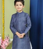 Tabard Cotton Full Sleeve Regular Fit Printed Kurta For Boys