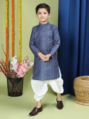 Tabard Cotton Full Sleeve Regular Fit Printed Kurta For Boys 2