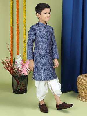 Tabard Cotton Full Sleeve Regular Fit Printed Kurta For Boys 3