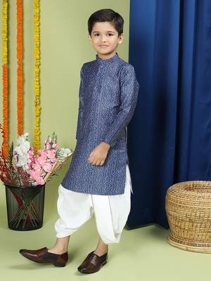 Tabard Cotton Full Sleeve Regular Fit Printed Kurta For Boys 4