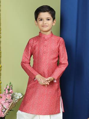 Tabard Cotton Full Sleeve Regular Fit Printed Kurta For Boys 1