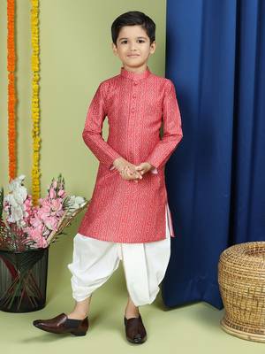 Tabard Cotton Full Sleeve Regular Fit Printed Kurta For Boys 2