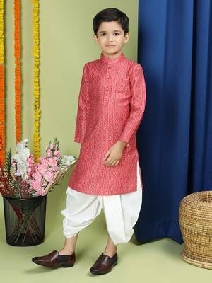 Tabard Cotton Full Sleeve Regular Fit Printed Kurta For Boys 3