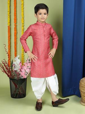 Tabard Cotton Full Sleeve Regular Fit Printed Kurta For Boys 4