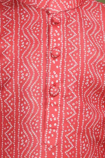 Tabard Cotton Full Sleeve Regular Fit Printed Kurta For Boys
