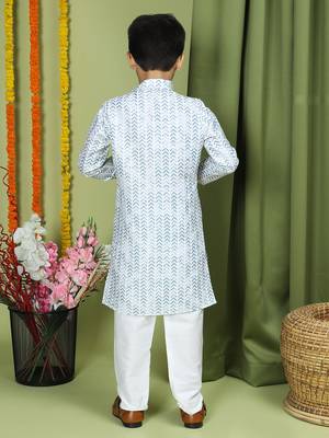 Tabard Cotton Full Sleeve Regular Fit Printed Kurta For Boys 2