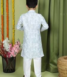 Tabard Cotton Full Sleeve Regular Fit Printed Kurta For Boys