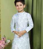 Tabard Cotton Full Sleeve Regular Fit Printed Kurta For Boys