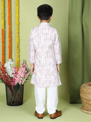 Tabard Cotton Full Sleeve Regular Fit Printed Kurta For Boys 2