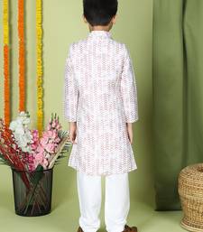 Tabard Cotton Full Sleeve Regular Fit Printed Kurta For Boys