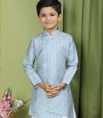 Tabard Cotton Full Sleeve Regular Fit Printed Kurta For Boys