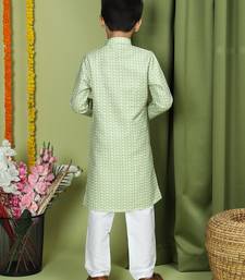 Tabard Cotton Full Sleeve Regular Fit Printed Kurta For Boys