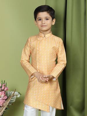 Tabard Cotton Full Sleeve Regular Fit Printed Kurta For Boys 1