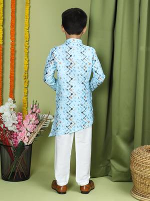 Tabard Cotton Full Sleeve Regular Fit Printed Kurta For Boys 2