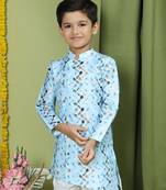 Tabard Cotton Full Sleeve Regular Fit Printed Kurta For Boys