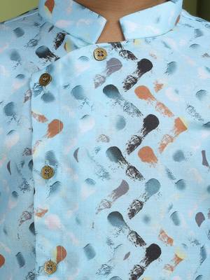 Tabard Cotton Full Sleeve Regular Fit Printed Kurta For Boys 5