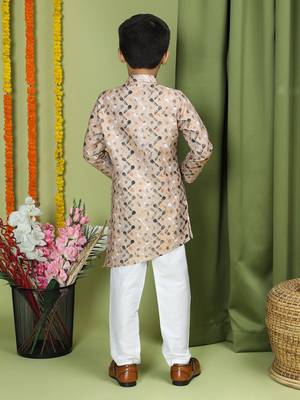 Tabard Cotton Full Sleeve Regular Fit Printed Kurta For Boys 2