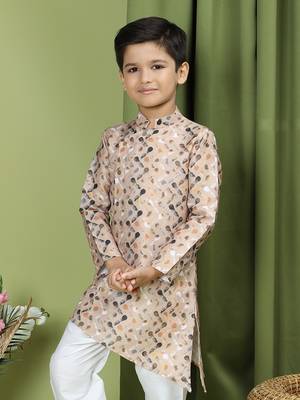 Tabard Cotton Full Sleeve Regular Fit Printed Kurta For Boys 3