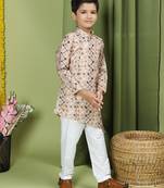 Tabard Cotton Full Sleeve Regular Fit Printed Kurta For Boys