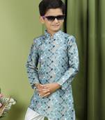 Tabard Cotton Full Sleeve Regular Fit Printed Kurta For Boys
