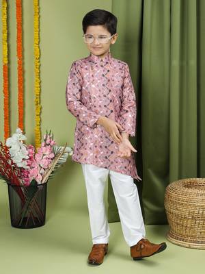 Tabard Cotton Full Sleeve Regular Fit Printed Kurta For Boys 3