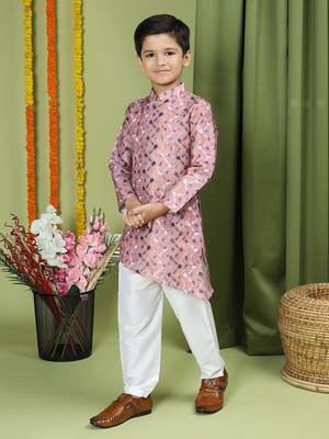 Tabard Cotton Full Sleeve Regular Fit Printed Kurta For Boys 4