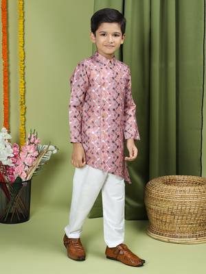 Tabard Cotton Full Sleeve Regular Fit Printed Kurta For Boys 5