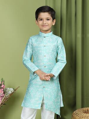 Tabard Cotton Full Sleeve Regular Fit Printed Kurta For Boys 2