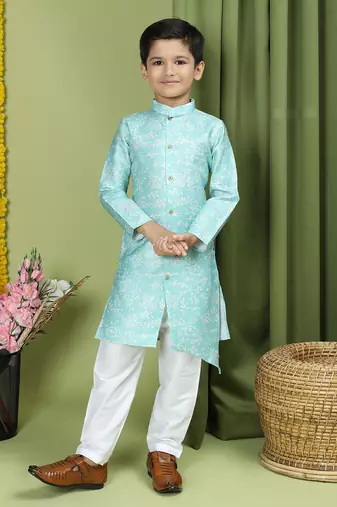 Tabard Cotton Full Sleeve Regular Fit Printed Kurta For Boys
