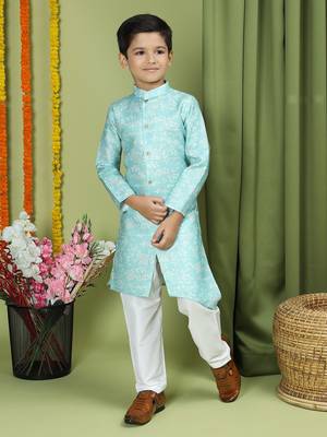 Tabard Cotton Full Sleeve Regular Fit Printed Kurta For Boys 1