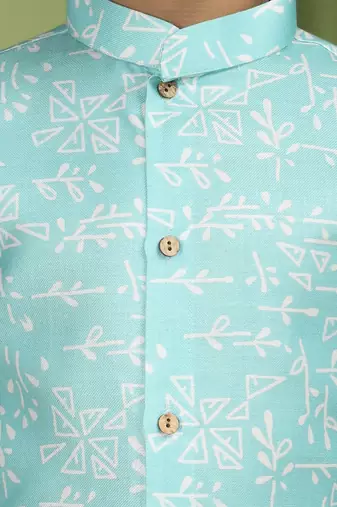 Tabard Cotton Full Sleeve Regular Fit Printed Kurta For Boys