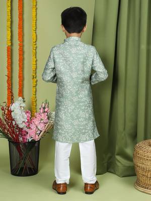 Tabard Cotton Full Sleeve Regular Fit Printed Kurta For Boys 2
